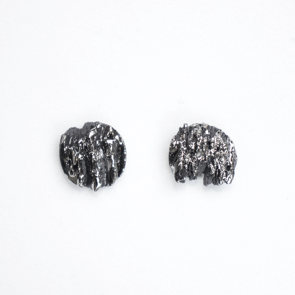 Black porcelain earrings “Silver glacier” | Porcelain Jewelry by MOceramics