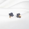 Black porcelain earrings "Square affair" - Image 2