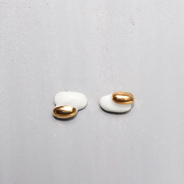 White pebble with gold No. 2 - Image 2