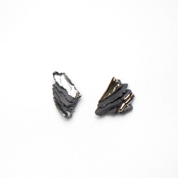 Black porcelain earrings "Graphite No. 11"