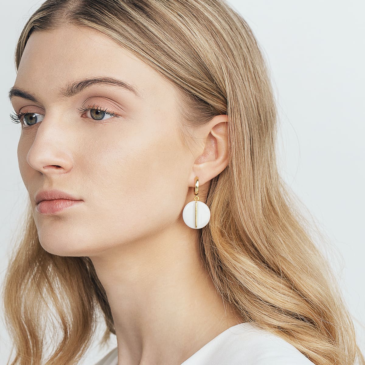 White porcelain earring
