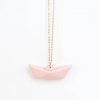 Pink origami boat pendant with a golden sail - Image 3