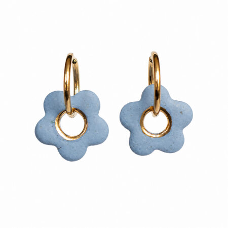 Flower power azure dangle earrings